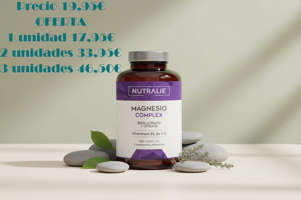 Magnesio Complex Bisglicinato + Citrato – 120 Cápsulas – Alta Absorción – Energía, Músculos, Estrés y Sueño Nutralie