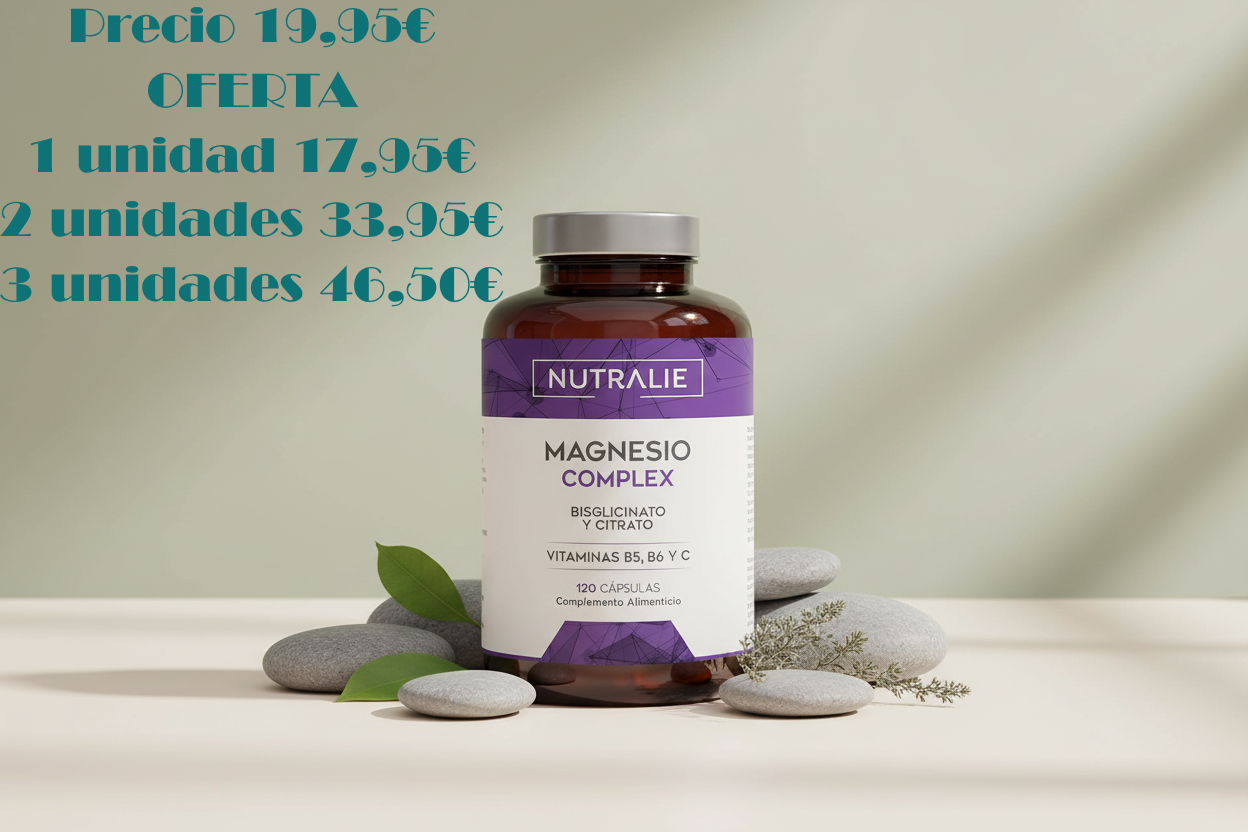 Magnesio Complex Bisglicinato + Citrato – 120 Cápsulas – Alta Absorción – Energía, Músculos, Estrés y Sueño Nutralie
