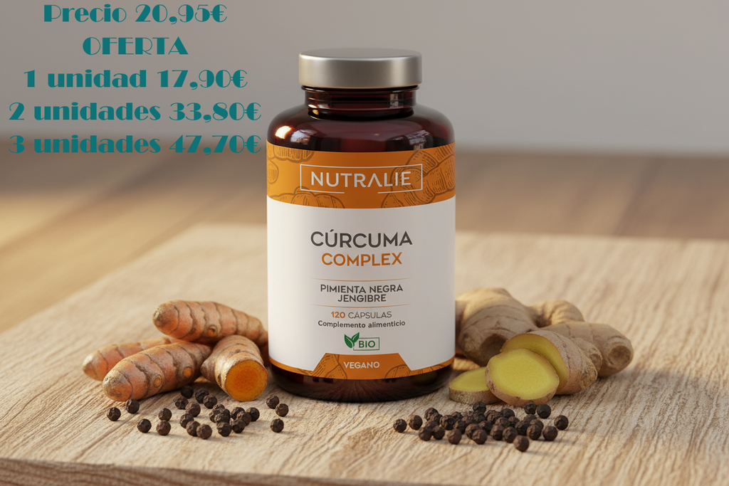 Cúrcuma con Pimienta Negra y Jengibre – Antiinflamatorio Natural – Articulaciones, Digestión y Antioxidante – 120 Cápsulas Nutralie