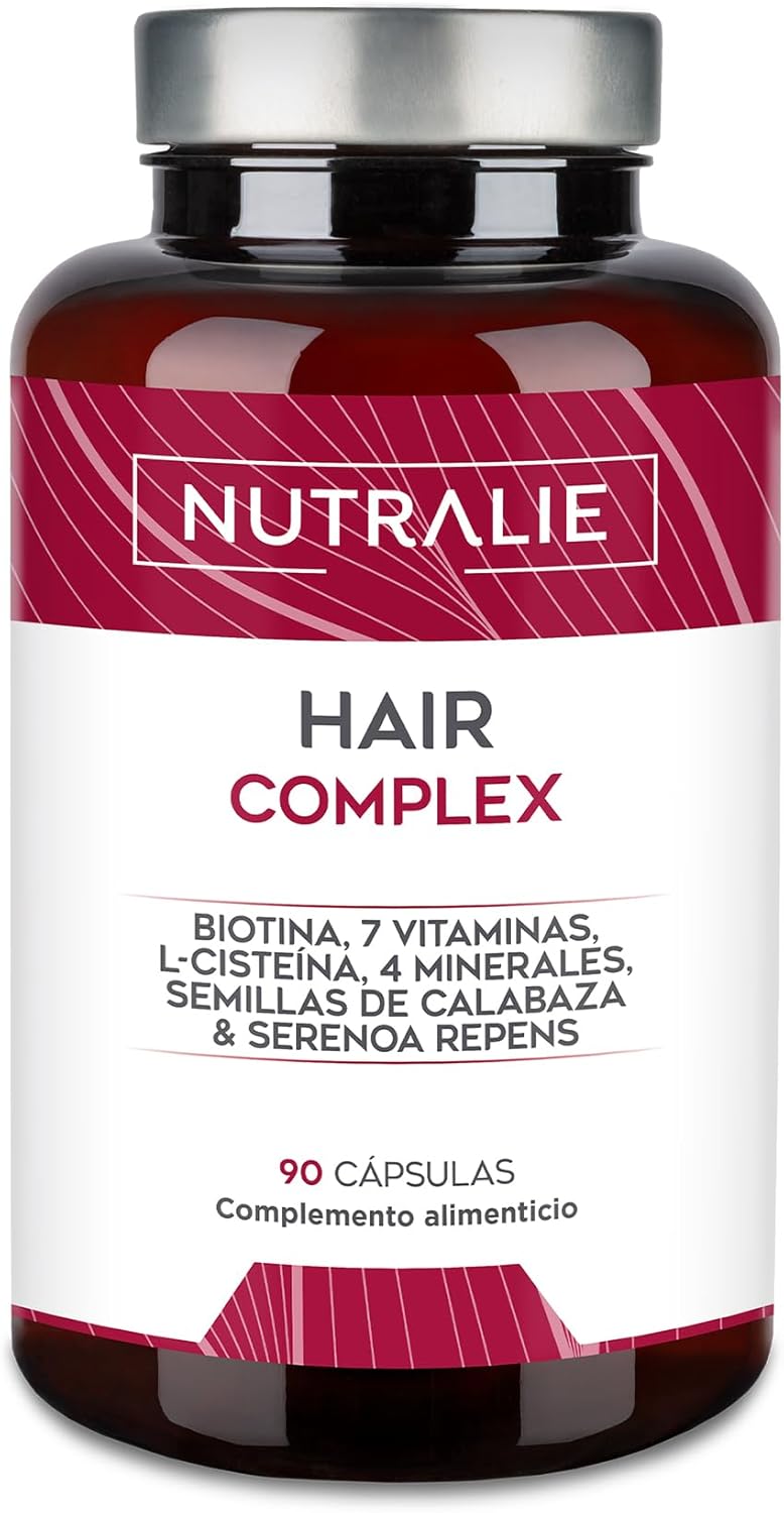 Biotina para el Cabello – Vitaminas Anticaída y Crecimiento Capilar – Cabello Fuerte, Brillo y Volumen – 90 Cápsulas Nutralie