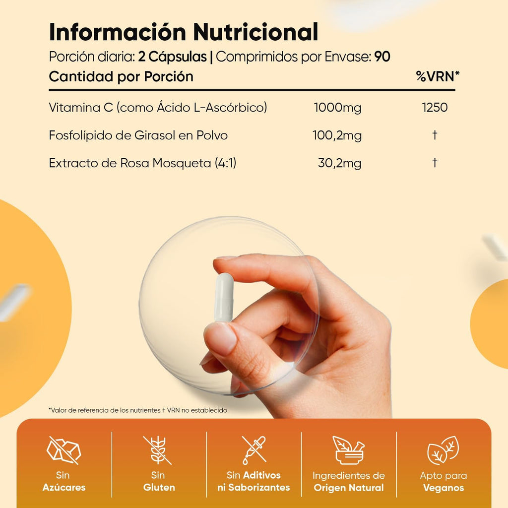 WeightWorld Vitamina C Liposomal 1000mg con Rosa Mosqueta - 180 Cápsulas
