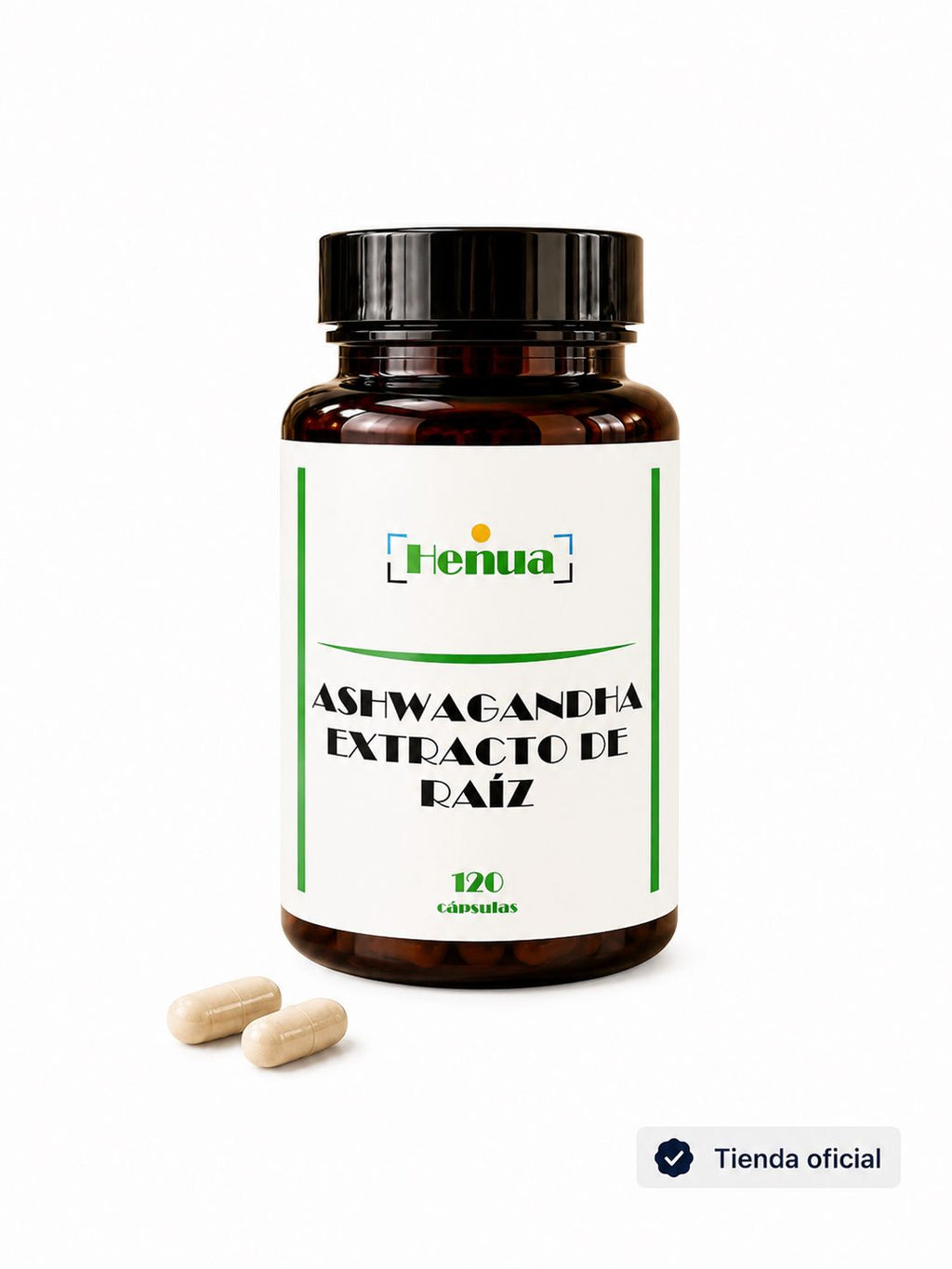 Ashwagandha Extracto de Raíz Henua - 120 Cápsulas - Adaptógeno Natural - Estrés y Bienestar Mental