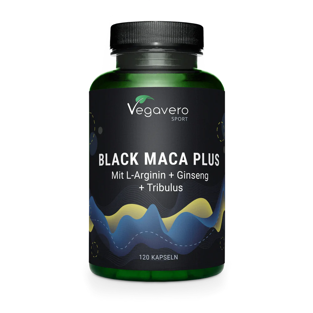 VEGAVERO Maca Negra Plus con L-Arginina + Ginseng + Tribulus. 120 Cápsulas.
