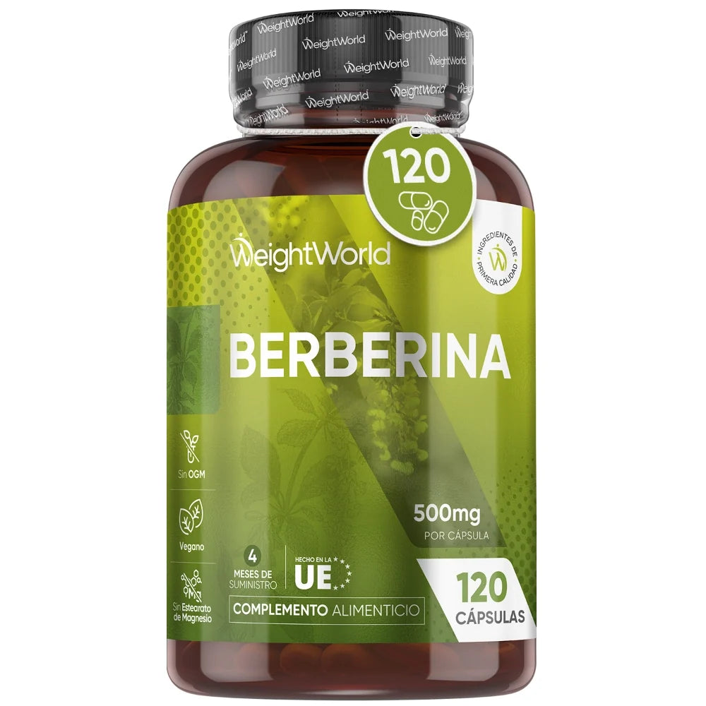 Berberina WeightWorld 500 mg, envase de 120 cápsulas