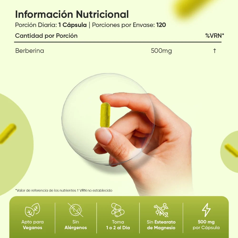 Información nutricional de Berberina WeightWorld