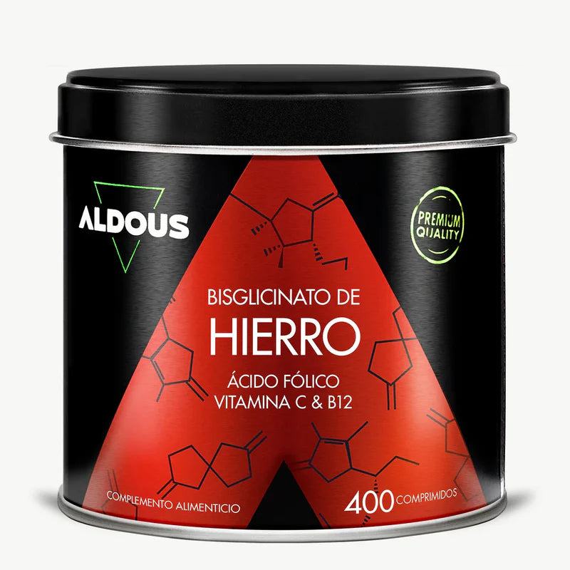 Bisglicinato de Hierro con Vitamina C, Ácido Fólico y B12 | ALDOUS