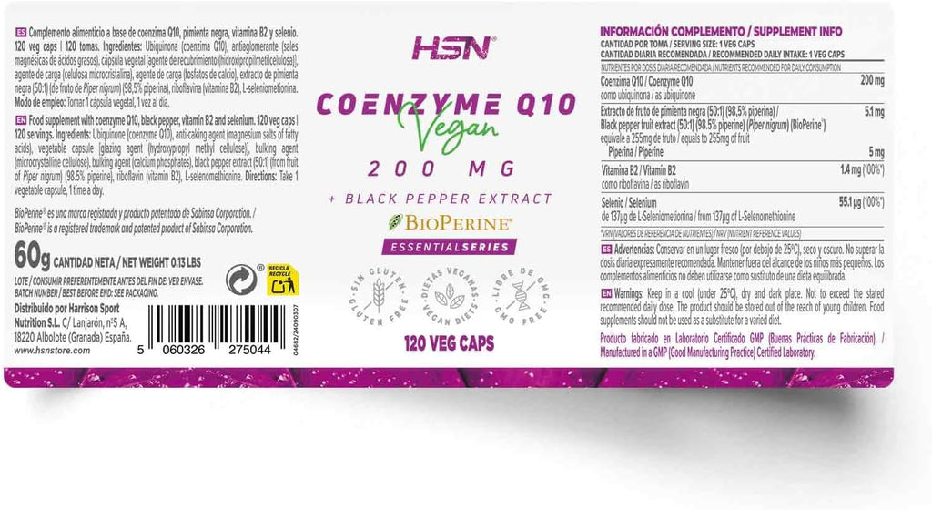 Coenzyme Q10 200mg + BioPerine® - 30 Vegan Capsules