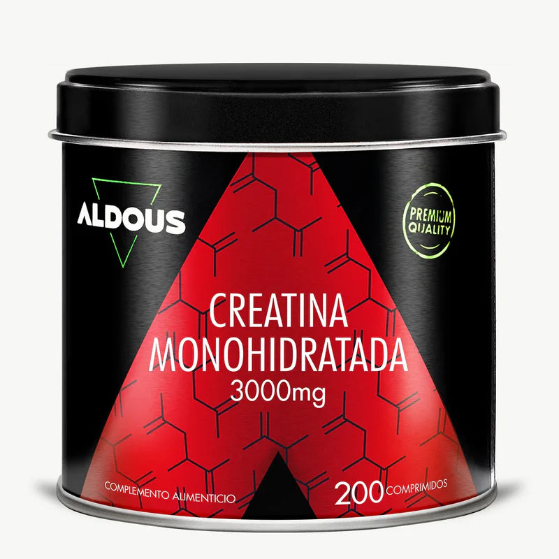 Aldous Creatina Monohidratada 3000mg | 200 Comprimidos | Vegana, Sin GMO, Fabricada en España