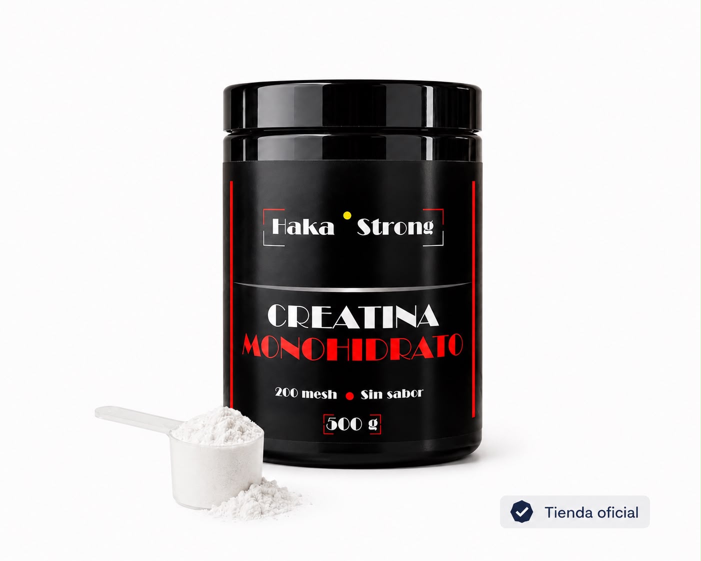 Creatina Monohidrato 500 g Haka Strong. Sin Sabor - Incluye Dosificador