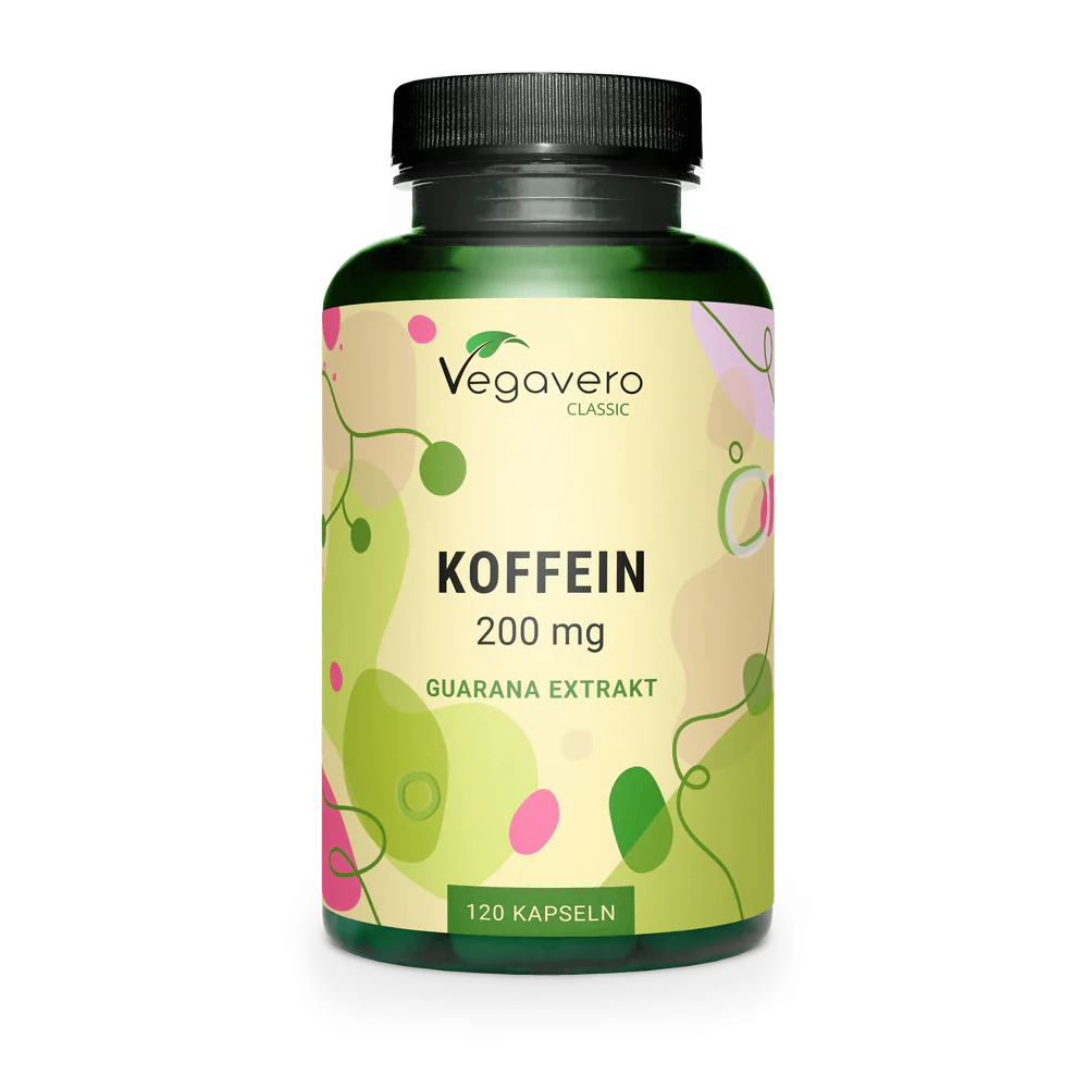 VEGAVERO Cafeína 200mg - Extracto de Guaraná. 120 Cápsulas.