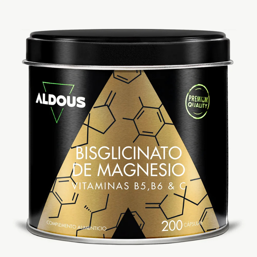Aldous Magnesium Bisglycinate 440mg + Vitamins B5, B6 & C - 200 Vegetable Capsules
