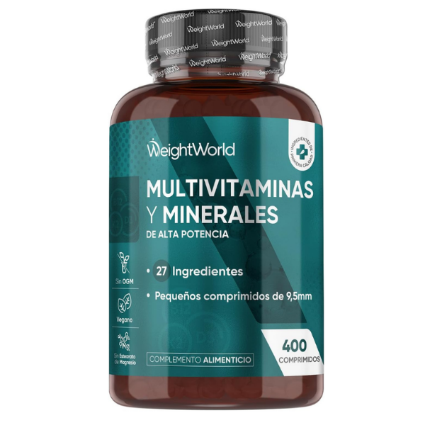 WeightWorld Multivitaminas y Minerales Completo - 27 Ingredientes - 400 Comprimidos
