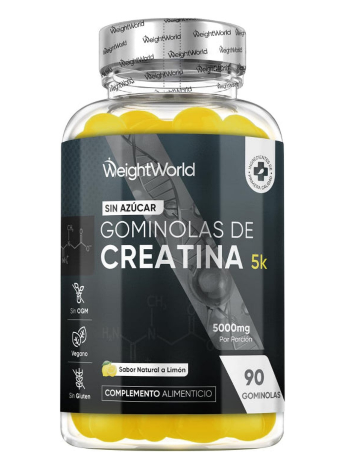 WeightWorld Gominolas de Creatina 5000mg Sabor Limón - Sin Azúcar - 90 Gominolas