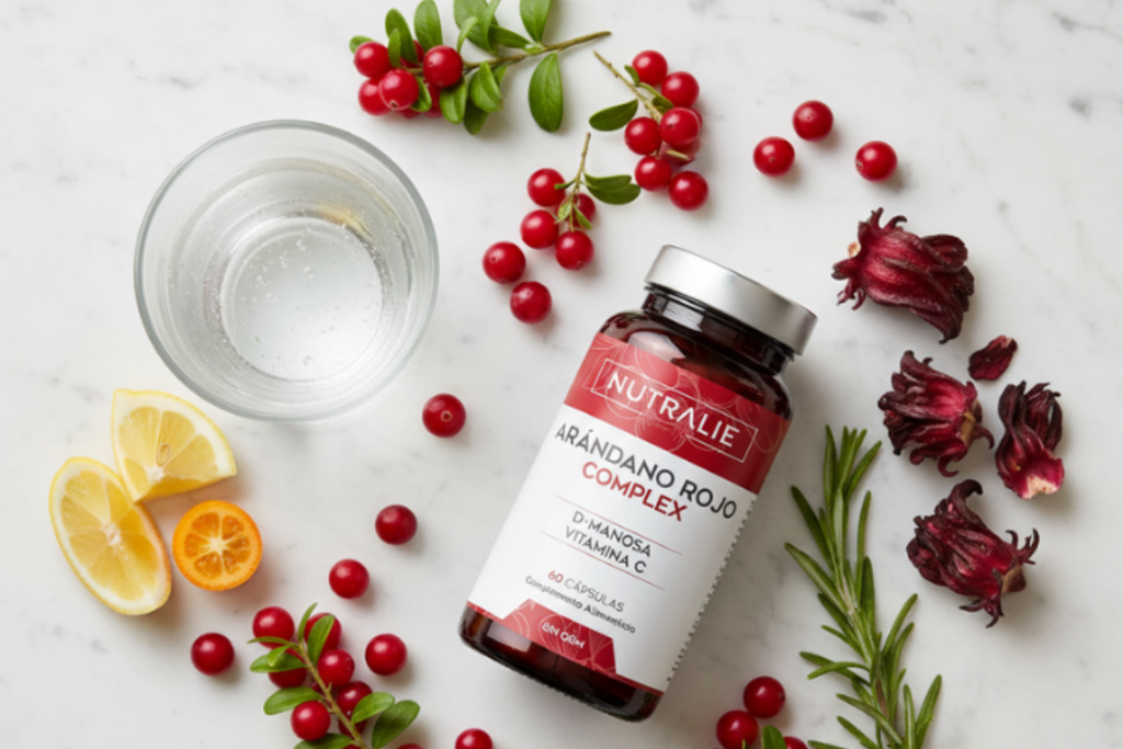 Arándano Rojo + D-Manosa – Infección Urinaria y Cistitis – Salud de la Vejiga – Con Vitamina C – 60 Cápsulas Nutralie