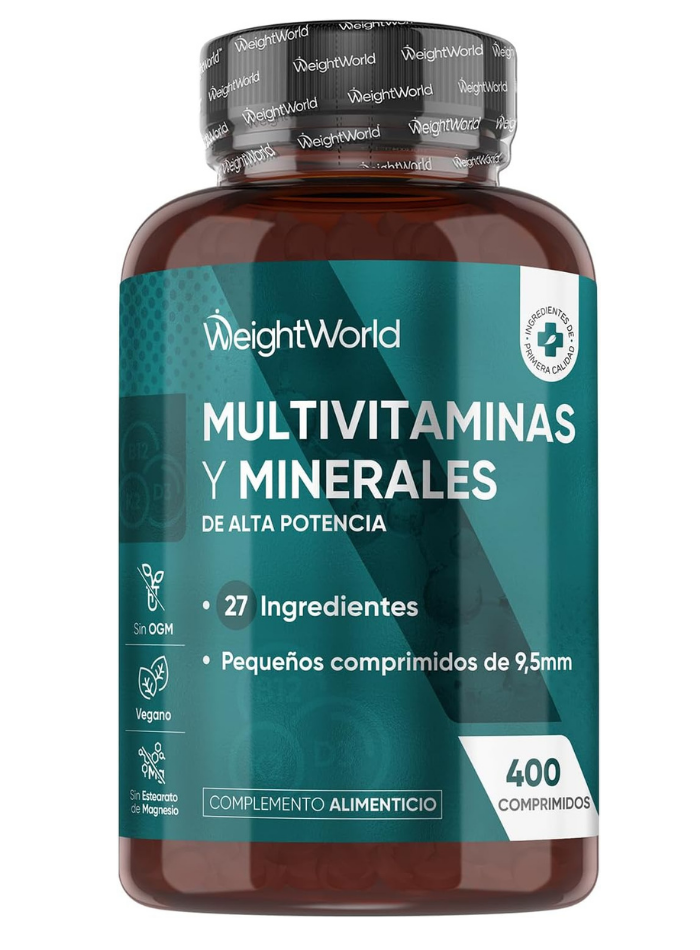 WeightWorld Multivitaminas y Minerales Completo - 27 Ingredientes - 400 Comprimidos