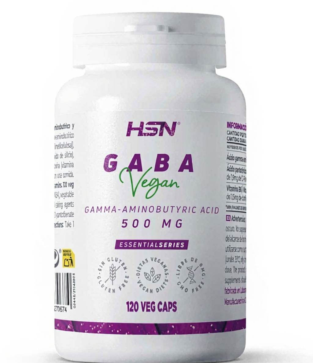 HSN GABA 500mg Vegan + Vitaminas B6 y Ácido Pantoténico - 120 cápsulas