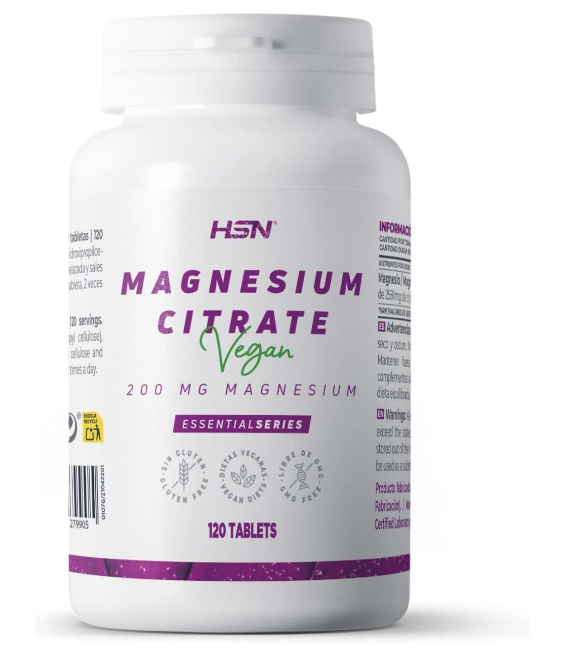HSN Citrato de Magnesio (200mg Magnesio) - 120 Tabletas