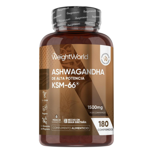 WeightWorld Ashwagandha KSM-66 Extracto de Alta Potencia 1500 mg - 180 Comprimidos