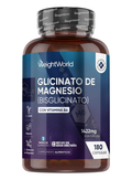 WeightWorld Glicinato de Magnesio (Bisglicinato) con Vitamina B6 - 200mg Magnesio - 180 Cápsulas