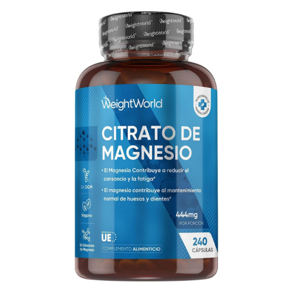 WeightWorld Citrato de Magnesio 444mg - 240 Cápsulas Veganas