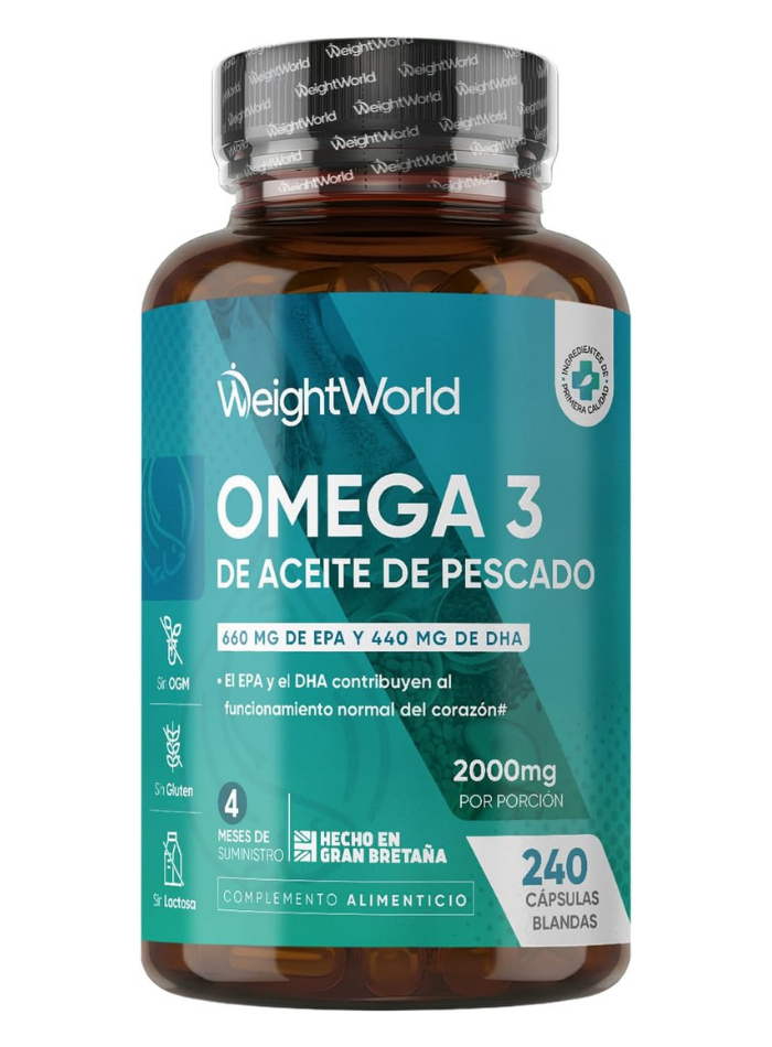 WeightWorld Omega 3 de Aceite de Pescado 2000mg - 660mg EPA 440mg DHA - 240 Cápsulas