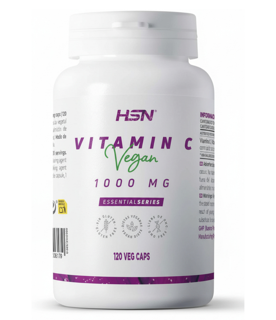 HSN Vitamina C Vegan 1000mg - 120 Cápsulas Veganas