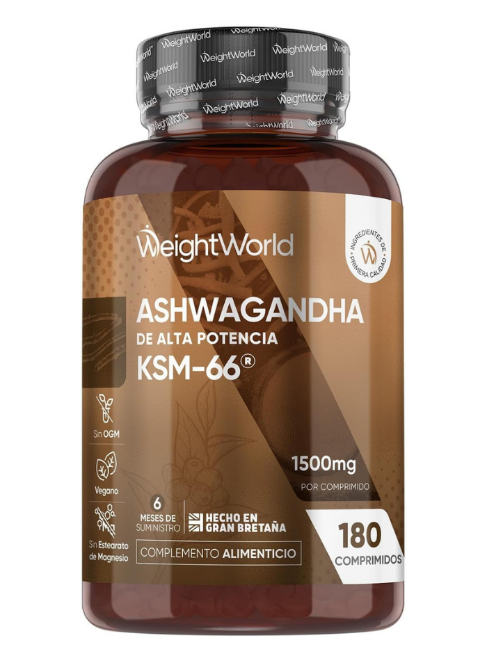 WeightWorld Ashwagandha KSM-66 Extracto de Alta Potencia 1500mg - 180 Comprimidos