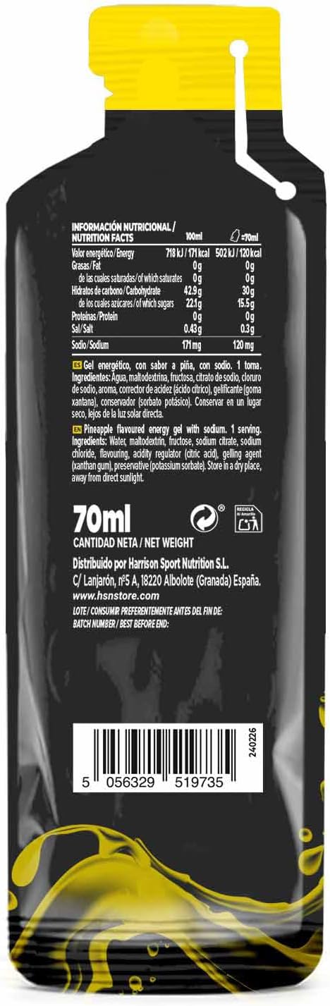 Evoenergy Hydrogel Caffeine-Free 70ml Pineapple Flavor - Light Energy Gel