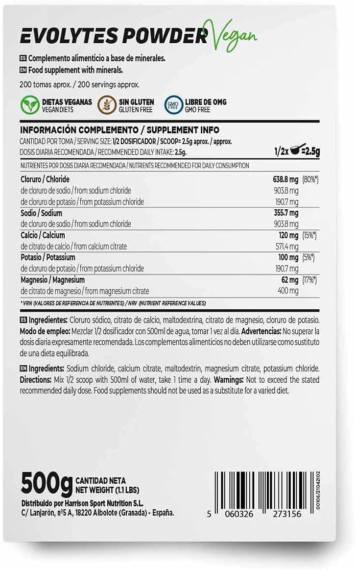 Evolytes Powder 500g - Unflavored Electrolytes