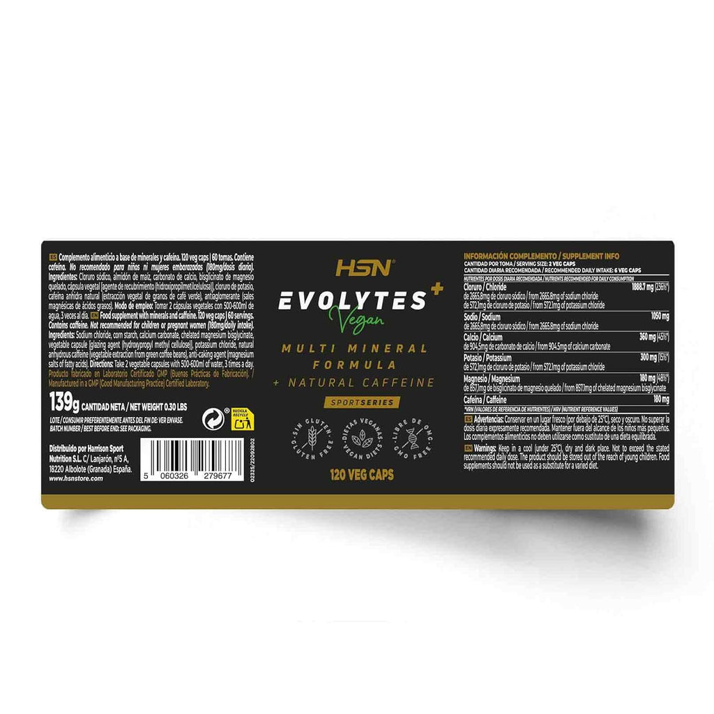Evolytes Plus+ Electrolytes + Caffeine - 120 Vegan Capsules