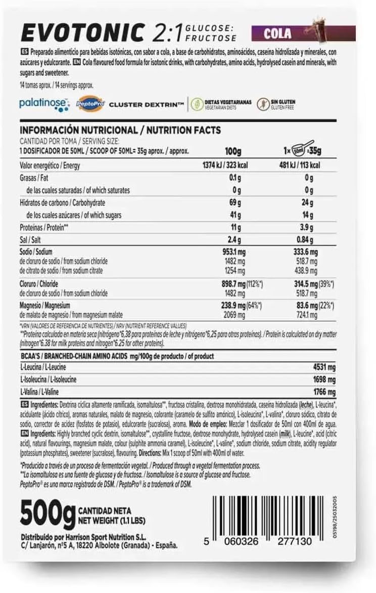Evotonic Isotonic Drink 500g - Neutral Flavor