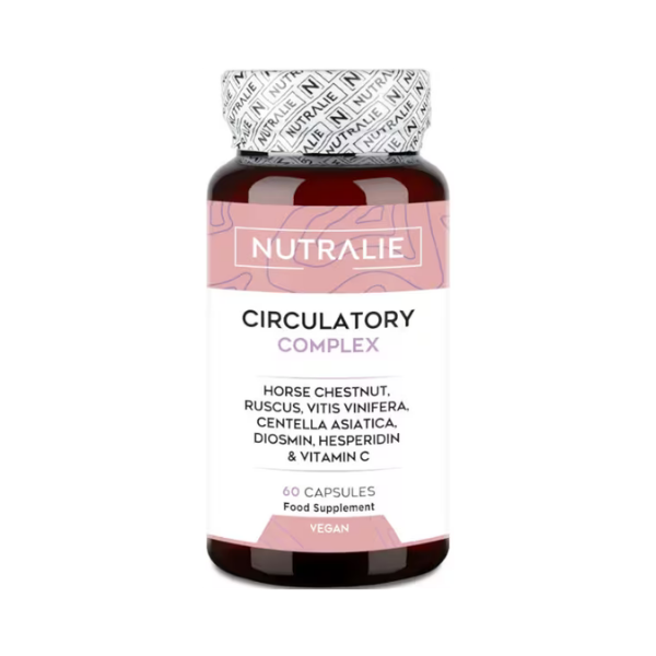 Circulatory Complex | Castaño de Indias, Rusco, Vid Roja, Centella Asiática, Diosmina y Vitamina C | 60 Cápsulas | Nutralie
