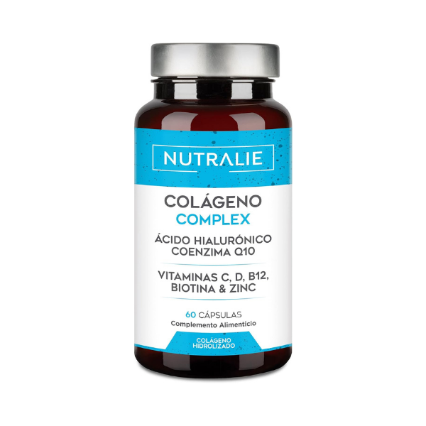Nutralie Hydrolyzed Collagen Complex with Hyaluronic Acid, Coenzyme Q10, Vitamins C, D, B12, Biotin and Zinc - 60 Capsules