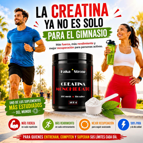 Creatina Monohidrato 500 g Haka Strong. Sin Sabor - Incluye Dosificador