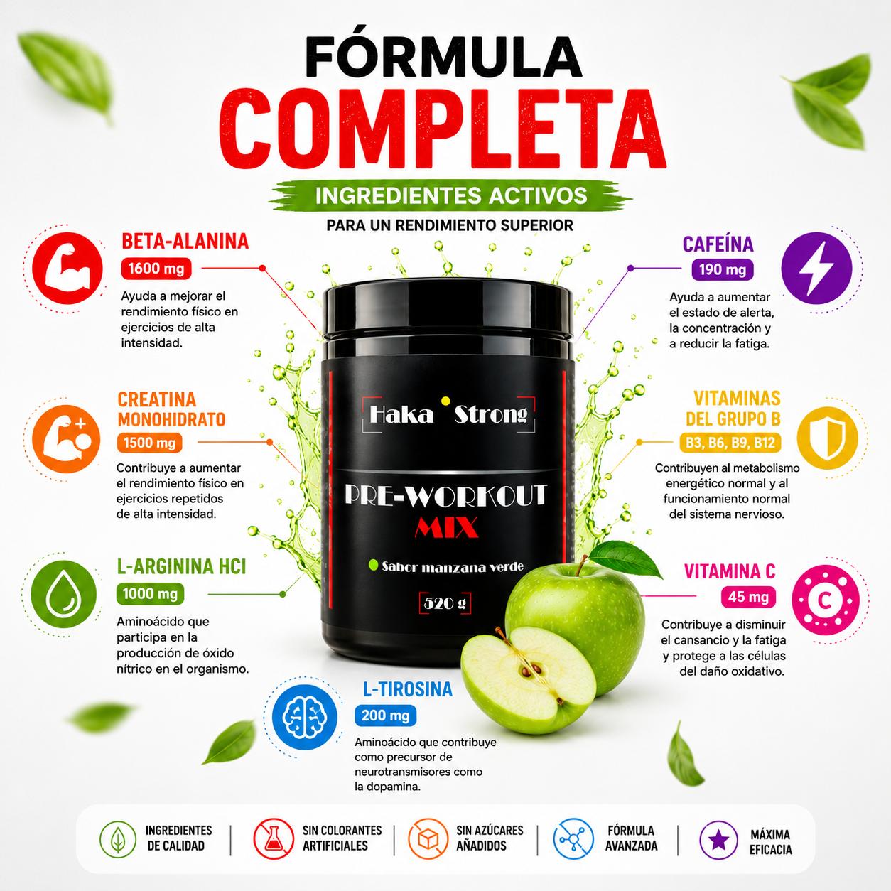 Pre-Workout Mix 520 g Haka Strong - Pre Entreno