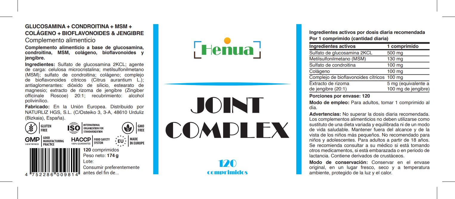 Pack Articulaciones y Movilidad Henua - Joint Complex 120 Comprimidos + Omega 3 1000 mg 120 Soft-Gels