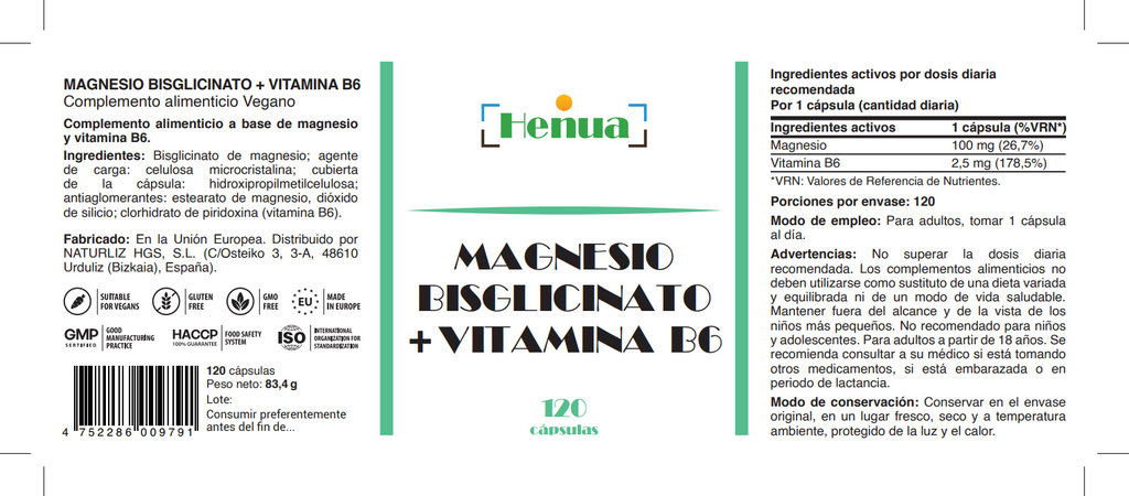 Pack Estrés, Relajación, Descanso y Recuperación Henua - Ashwagandha Extracto de Raíz 120 Cápsulas + Magnesio Bisglicinato con Vitamina B6 120 Cápsulas