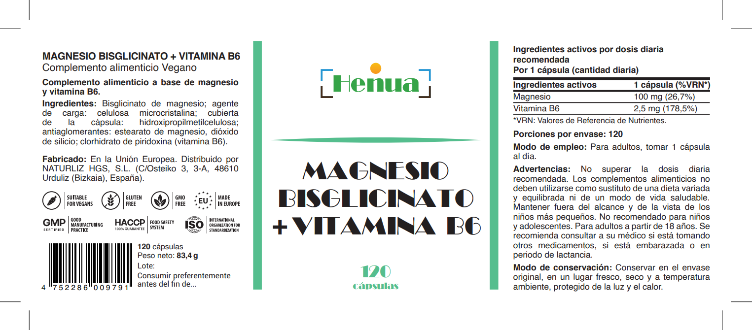 Pack Estrés, Relajación, Descanso y Recuperación Henua - Ashwagandha Extracto de Raíz 120 Cápsulas + Magnesio Bisglicinato con Vitamina B6 120 Cápsulas