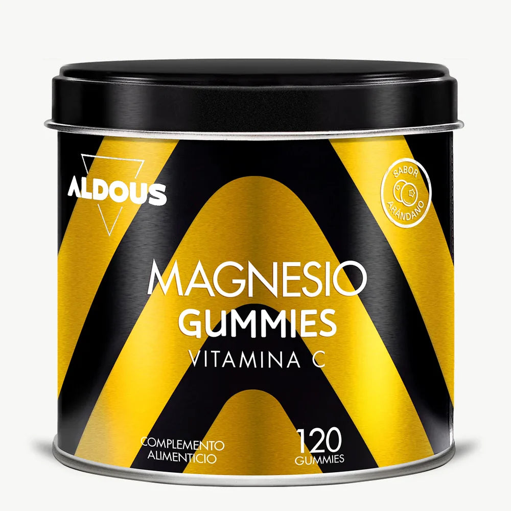 Aldous Magnesio Gummies con Vitamina C | Sabor Arándano | 120 Gummies | Vegano, Sin GMO