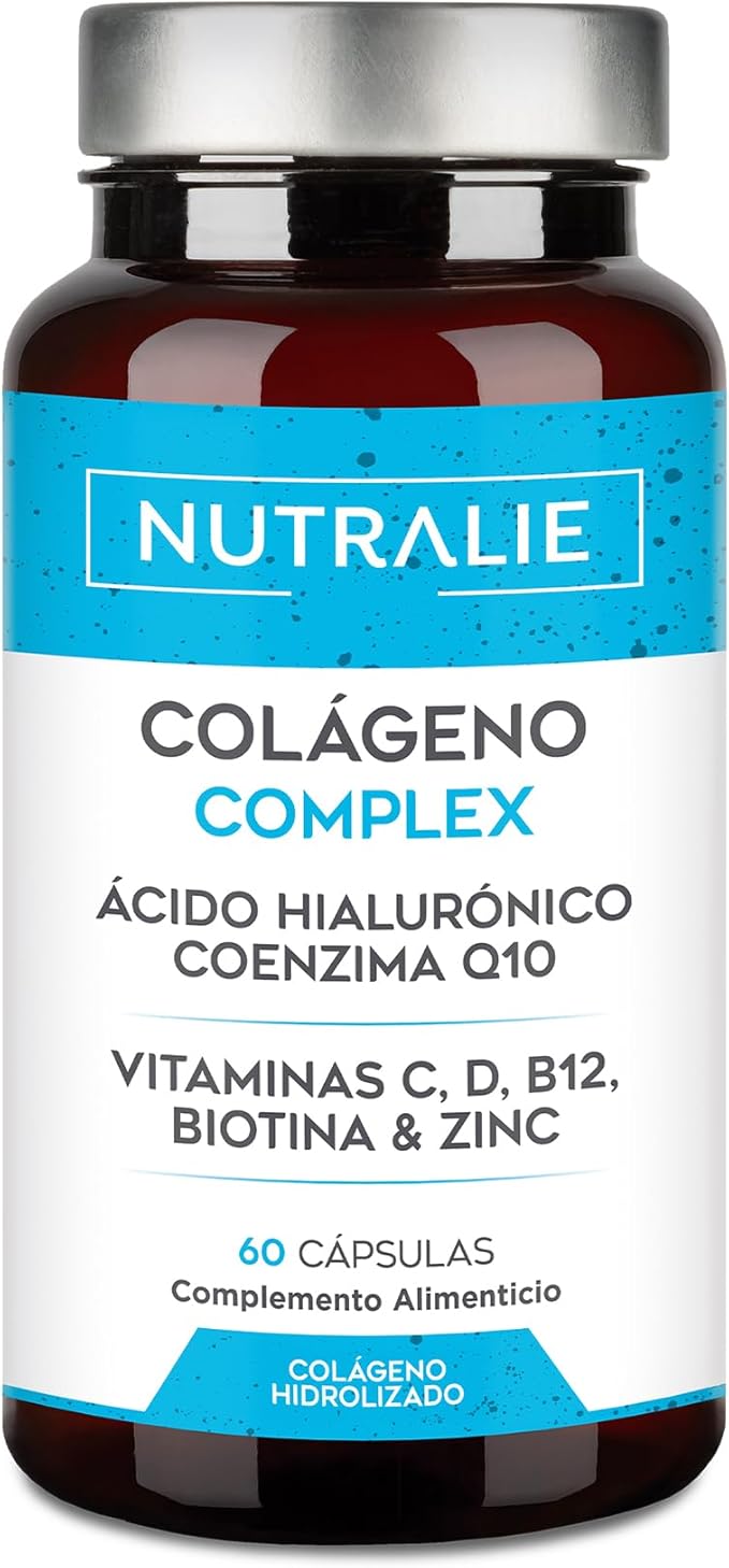 Colágeno Hidrolizado – Antiedad, Arrugas y Piel – Cabello y Uñas – Con Ácido Hialurónico, Q10 y Vitaminas – 60 Cápsulas Nutralie