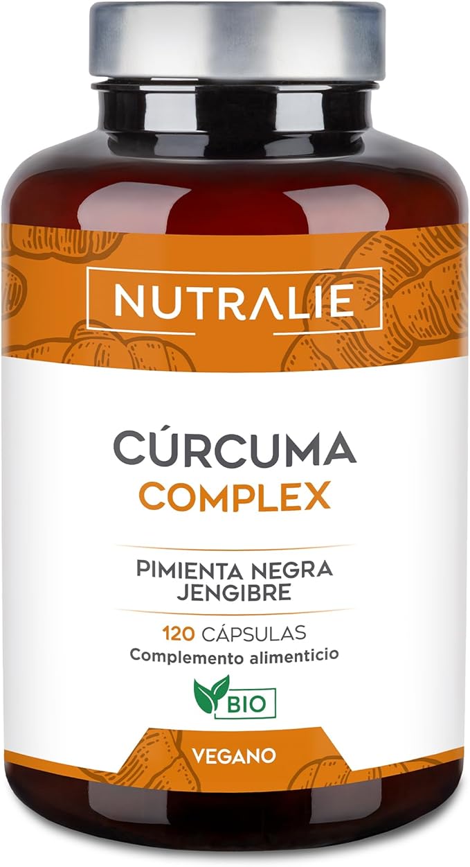 Cúrcuma con Pimienta Negra y Jengibre – Antiinflamatorio Natural – Articulaciones, Digestión y Antioxidante – 120 Cápsulas Nutralie