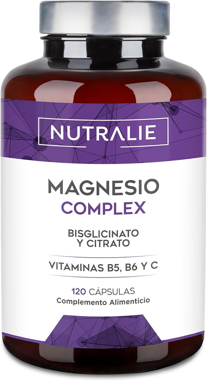 Magnesio Complex Bisglicinato + Citrato – 120 Cápsulas – Alta Absorción – Energía, Músculos, Estrés y Sueño Nutralie