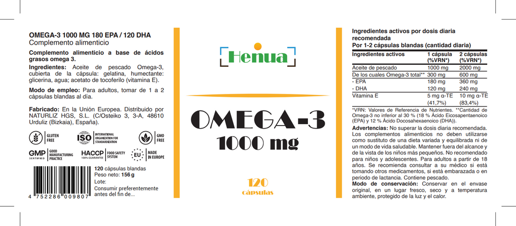 Pack Articulaciones y Movilidad Henua - Joint Complex 120 Comprimidos + Omega 3 1000 mg 120 Soft-Gels