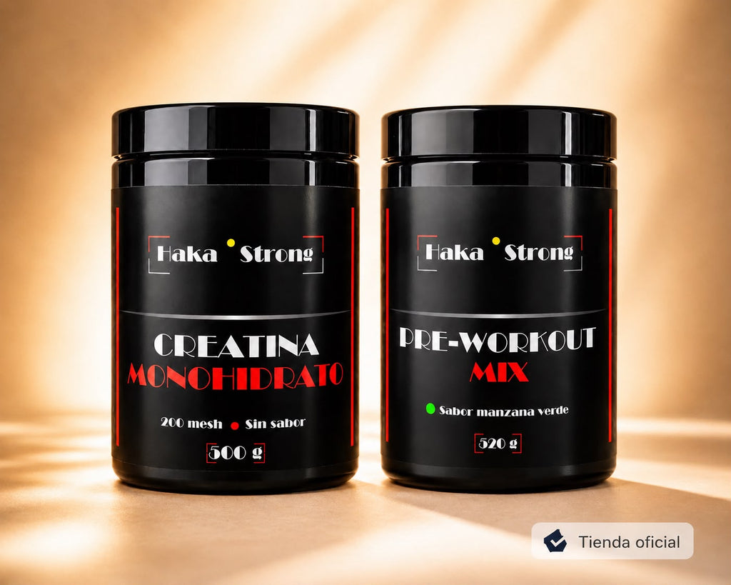 Pack Entrenamiento Rendimiento Total Haka Strong - Creatina Monohidrato 500 g + Pre-Workout Mix 520 g