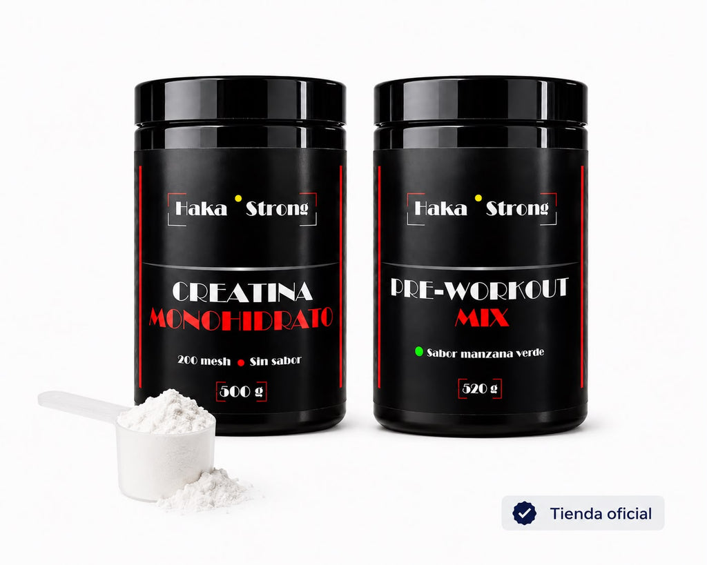 Pack Entrenamiento Rendimiento Total Haka Strong - Creatina Monohidrato 500 g + Pre-Workout Mix 520 g