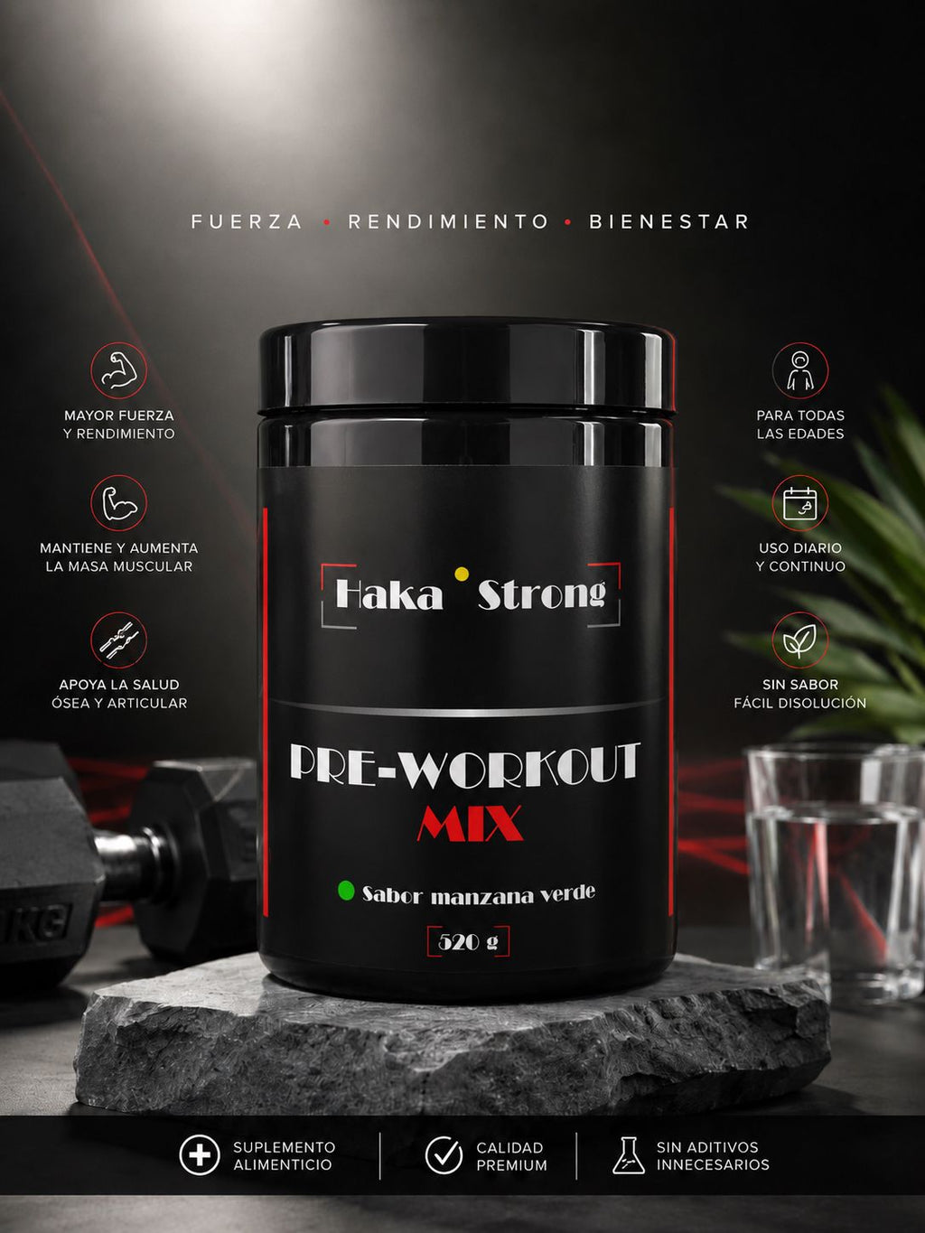 Pre-Workout Mix 520 g Haka Strong - Pre Entreno