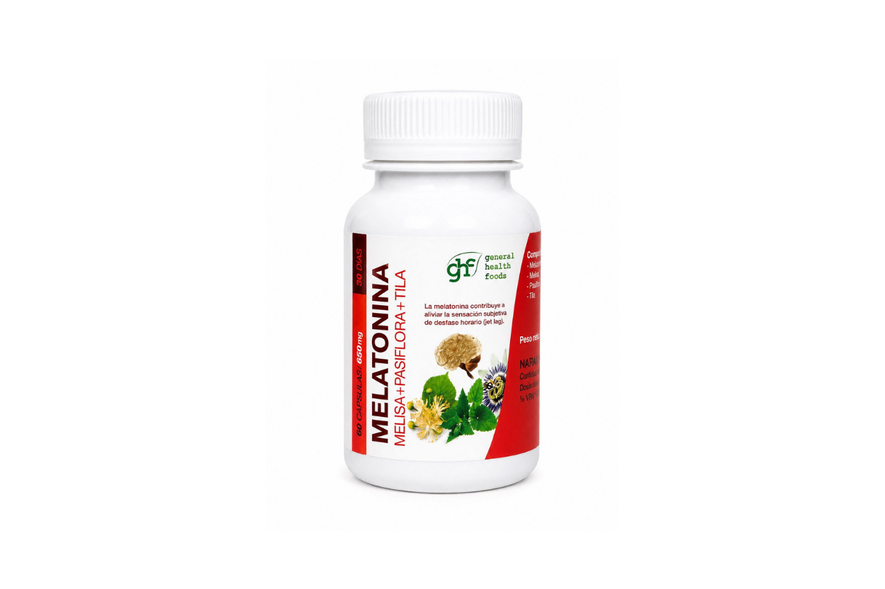 Melatonina con Melisa, Pasiflora y Tila 650mg | 60 Cápsulas | GHF