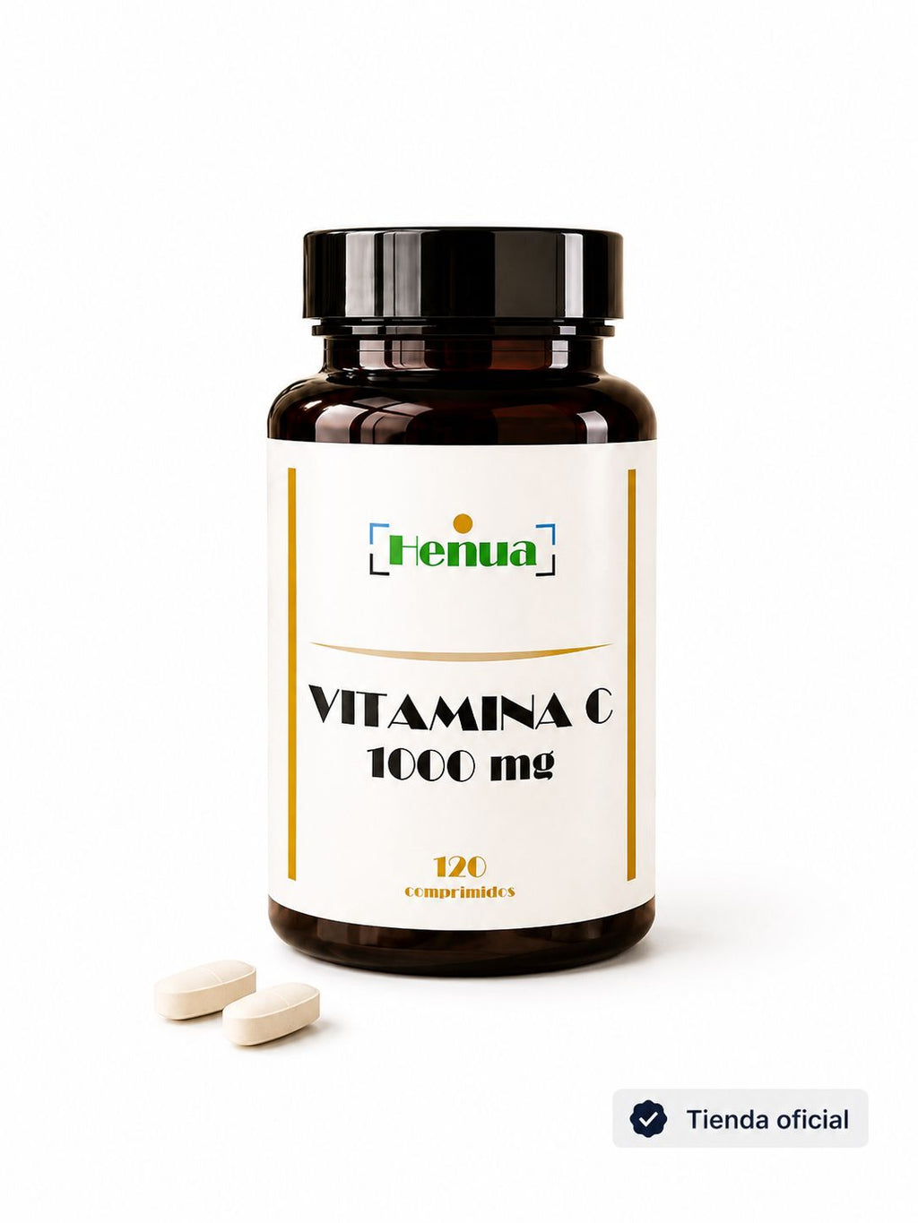 Vitamina C 1000 mg Henua - 120 Comprimidos con Bioflavonoides Cítricos y Rosa Mosqueta - Sistema Inmunitario y Antioxidante