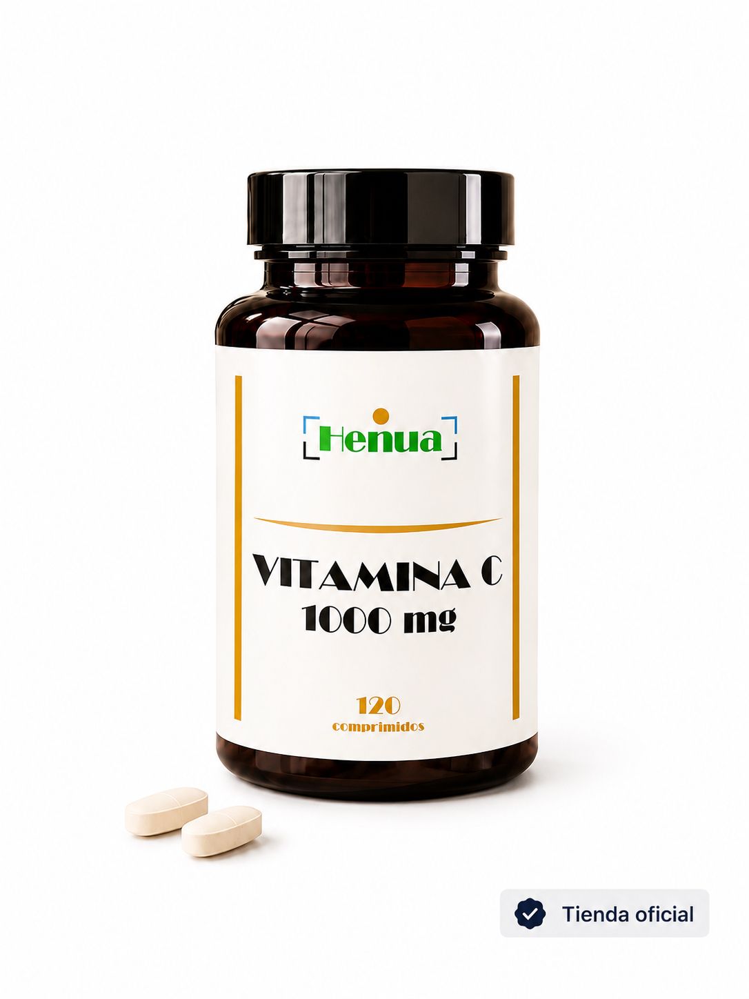 Vitamina C 1000 mg Henua - 120 Comprimidos con Bioflavonoides Cítricos y Rosa Mosqueta - Sistema Inmunitario y Antioxidante