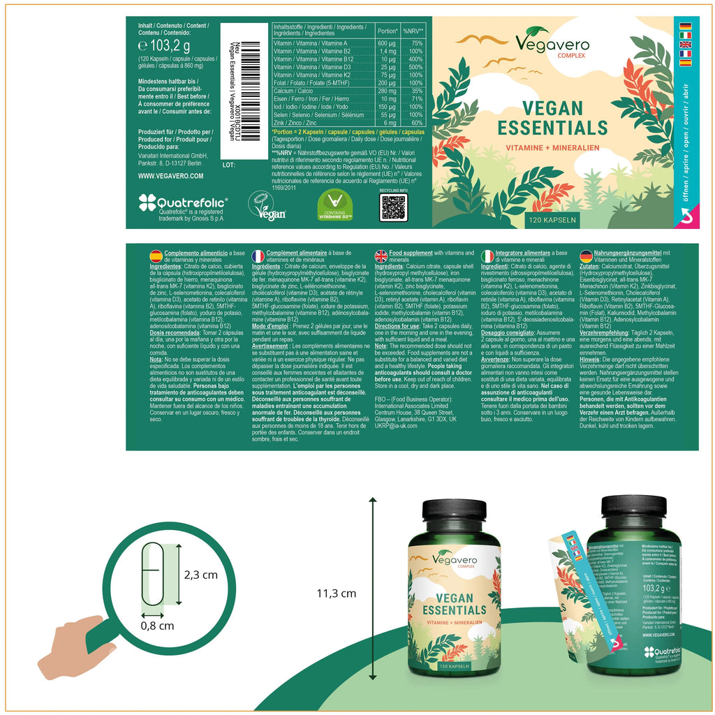 VEGAVERO Vegan Essentials Complex. 120 Cápsulas